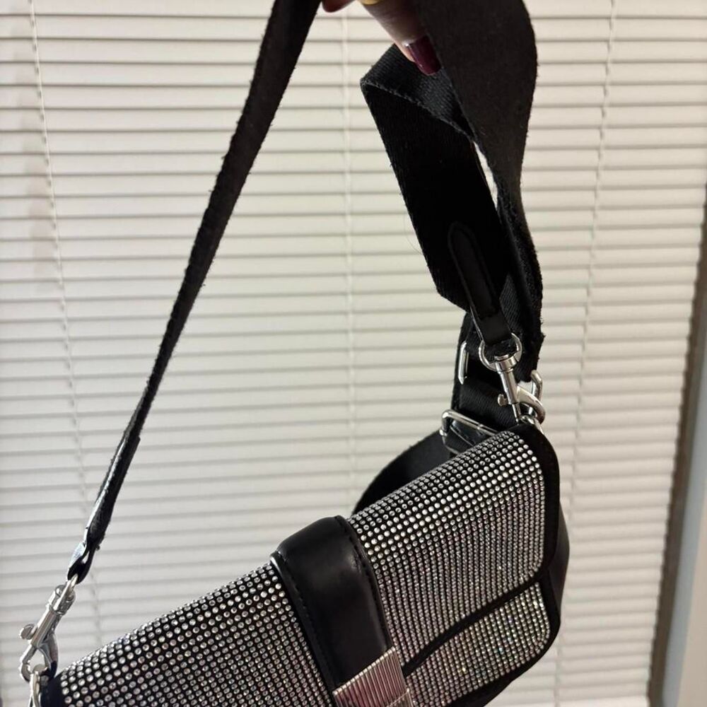 M-s-collection Women's Black and Silver Bag - Picture 4 of 5